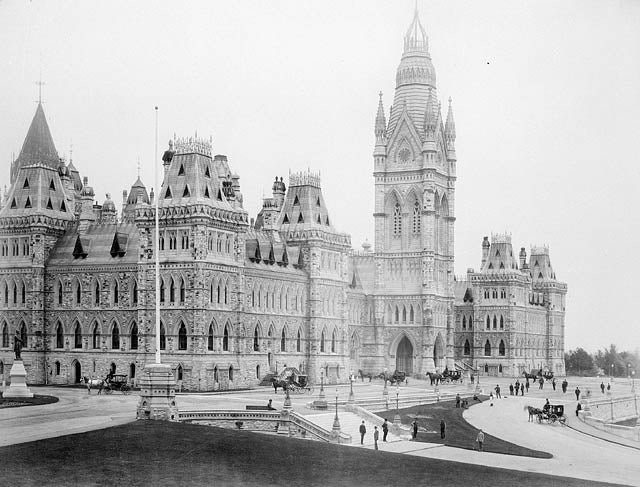 Original Centre Block and Victoria Tower, circa 1880