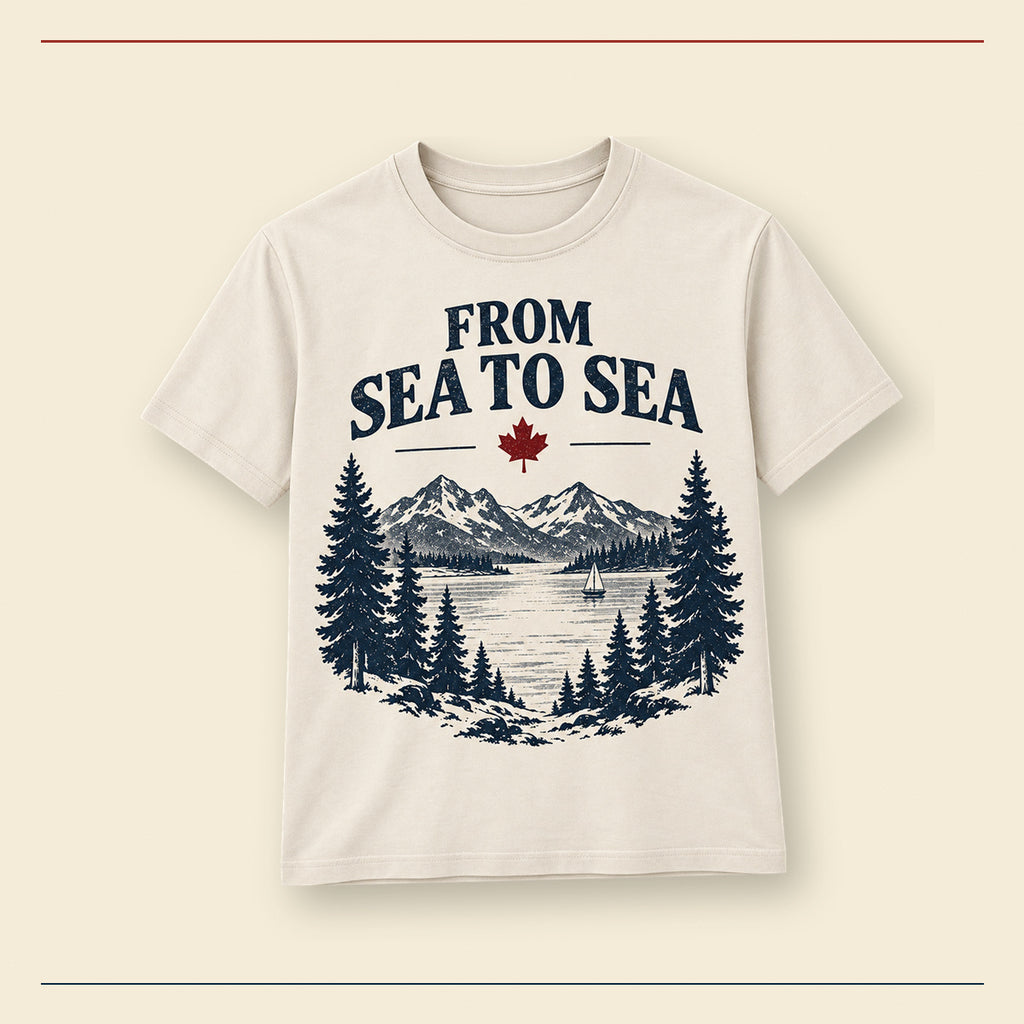 From Sea to Sea cream Peace Tower t-shirt in heritage studio presentation