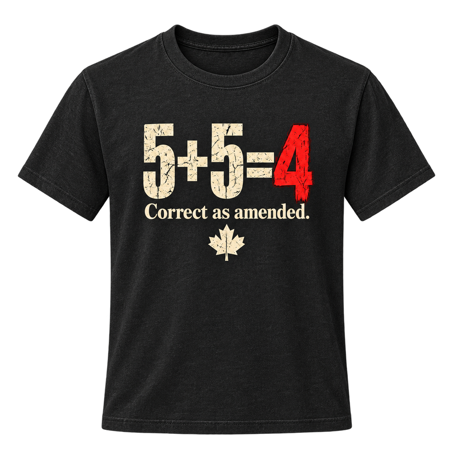 5+5=4 — Correct as Amended black Peace Tower t-shirt