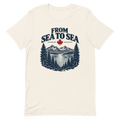 Motif From Sea to Sea sur un t-shirt Bella + Canvas 3001 blanc vintage, aperçu du devant fourni par Printful