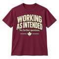 Working As Intended maroon Peace Tower t-shirt