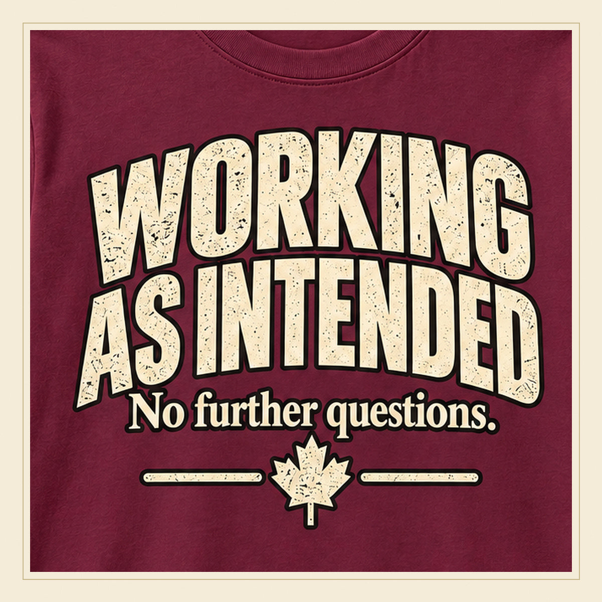 Close-up print detail of the Working As Intended Peace Tower t-shirt